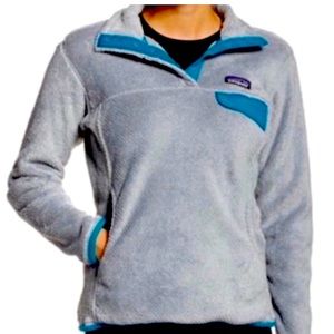 Patagonia Re-Tool Snap-T Fleece Pullover Women’s Size Large Grey Teal